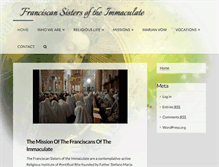 Tablet Screenshot of franciscansoftheimmaculate.com